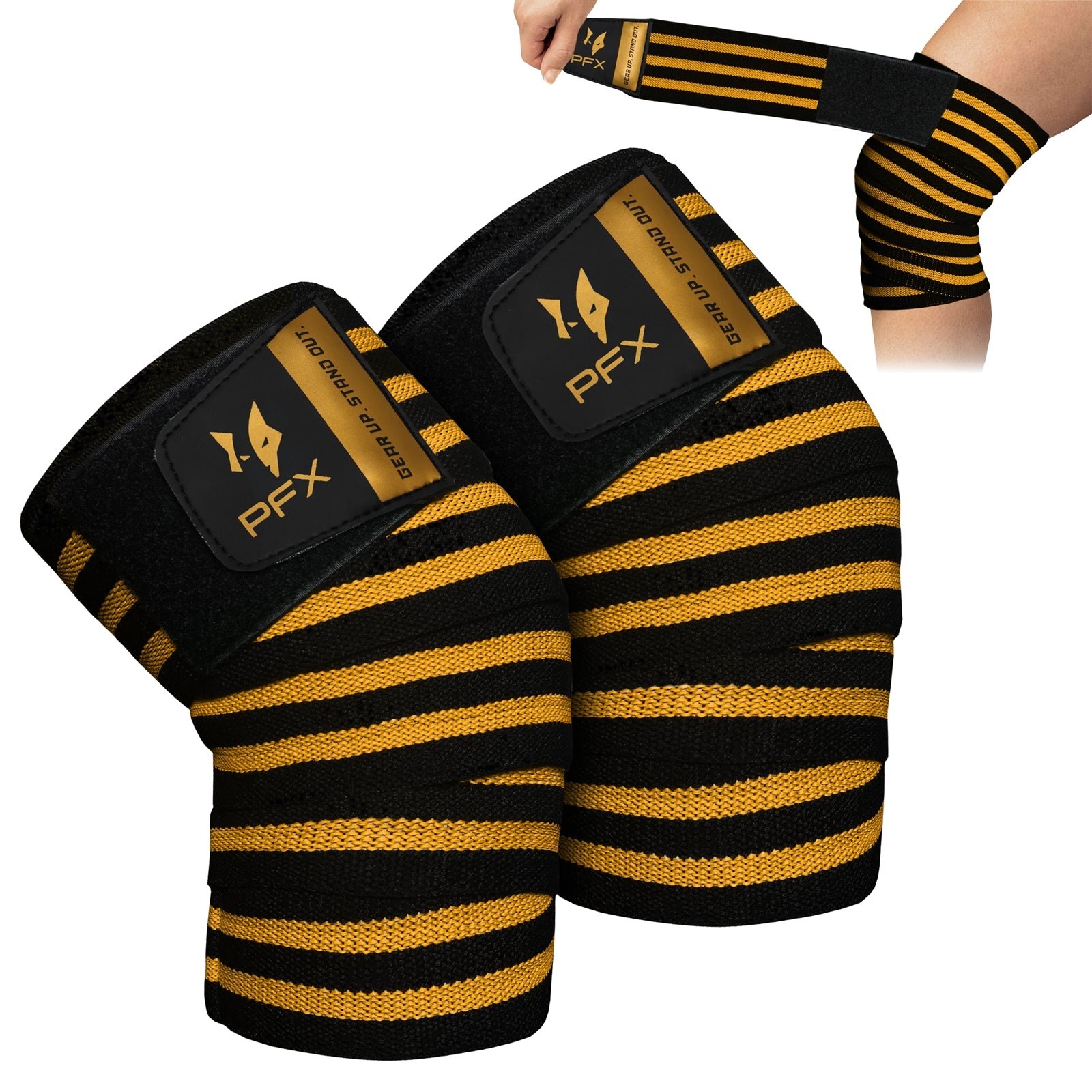 PFX Golden Series Professional Knee Wraps – Elite Support & Stability - Image 2