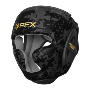 PFX Sports Digital Camo Headguard | Premium Leather Boxing Head Gear for Sparring & Training