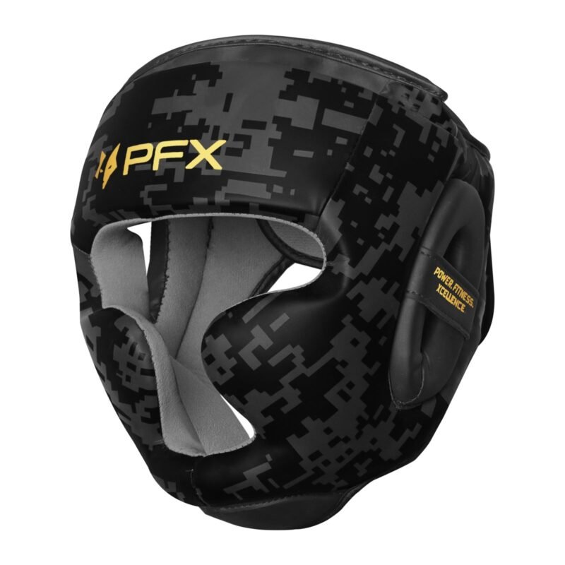 PFX Sports Digital Camo Headguard | Premium Leather Boxing Head Gear for Sparring & Training