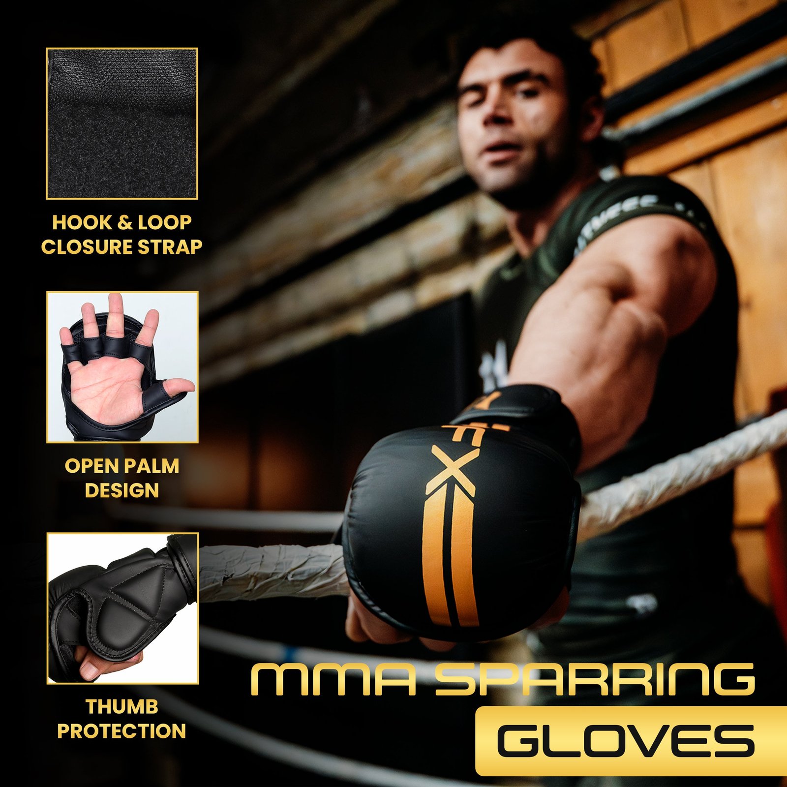 PFX Sports MMA Sparring Gloves – Heavy Duty Padded Training & Grappling Gloves - Image 3