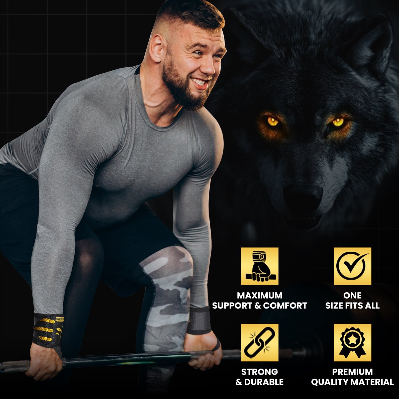 PFX Golden Series "Three-Line" Wrist Wraps – Maximum Competition Support - Image 7