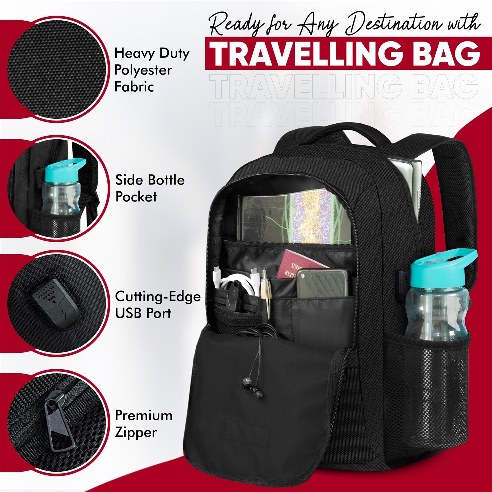 Ultimate 2-Compartment All-Weather Travel Backpack - Image 5