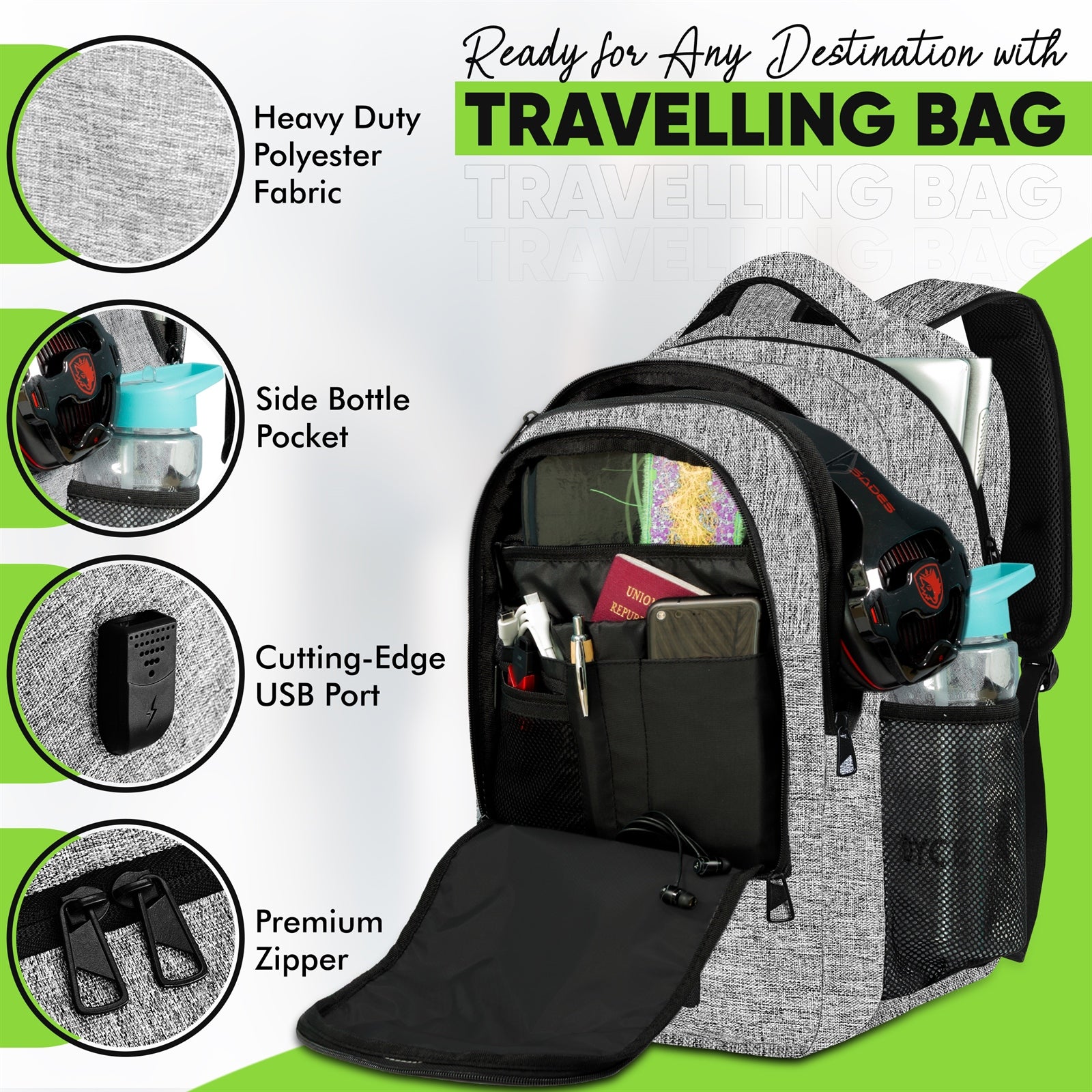 Ultimate 3-Compartment All-Weather Travel Backpack - Image 7