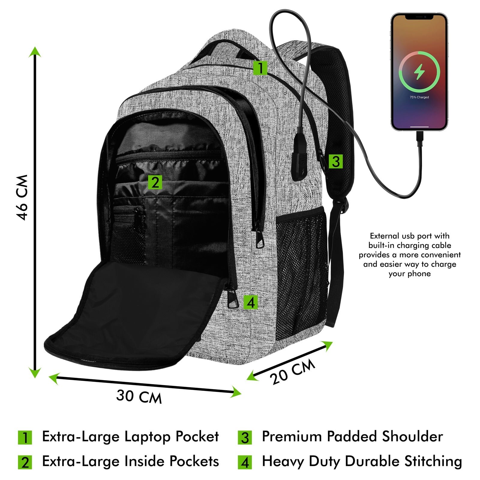 Ultimate 3-Compartment All-Weather Travel Backpack - Image 4