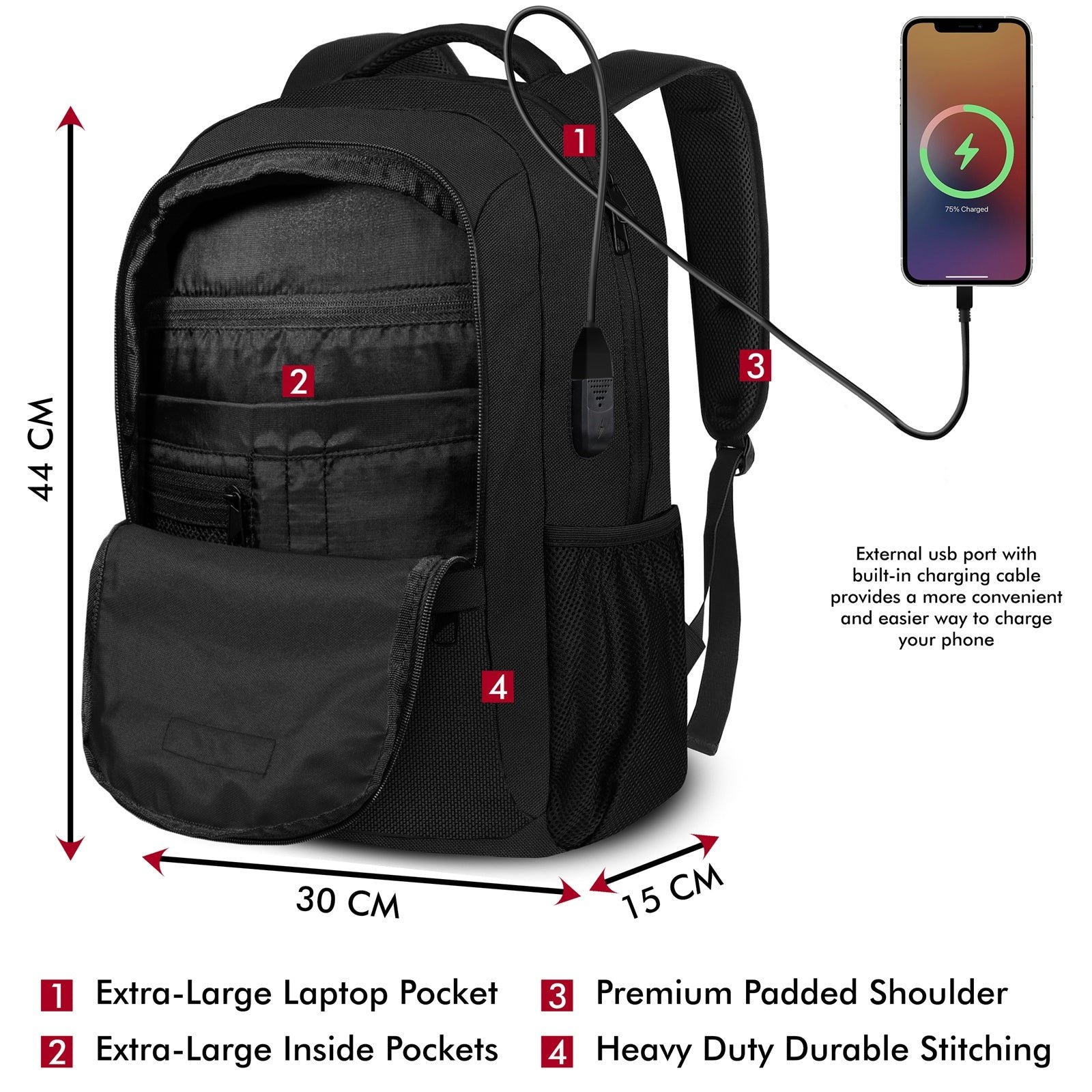 Ultimate 2-Compartment All-Weather Travel Backpack - Image 8