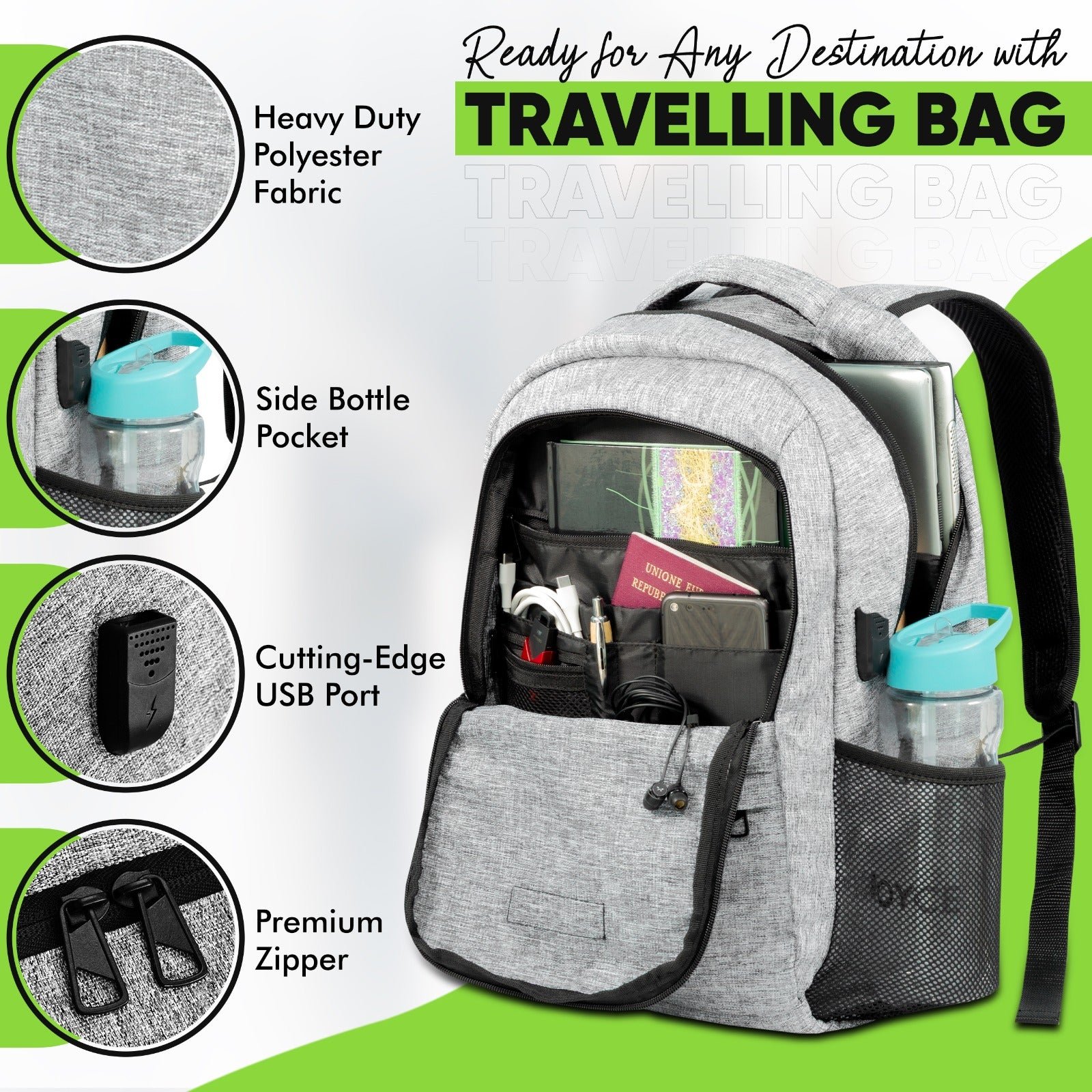 Ultimate 2-Compartment All-Weather Travel Backpack - Image 9