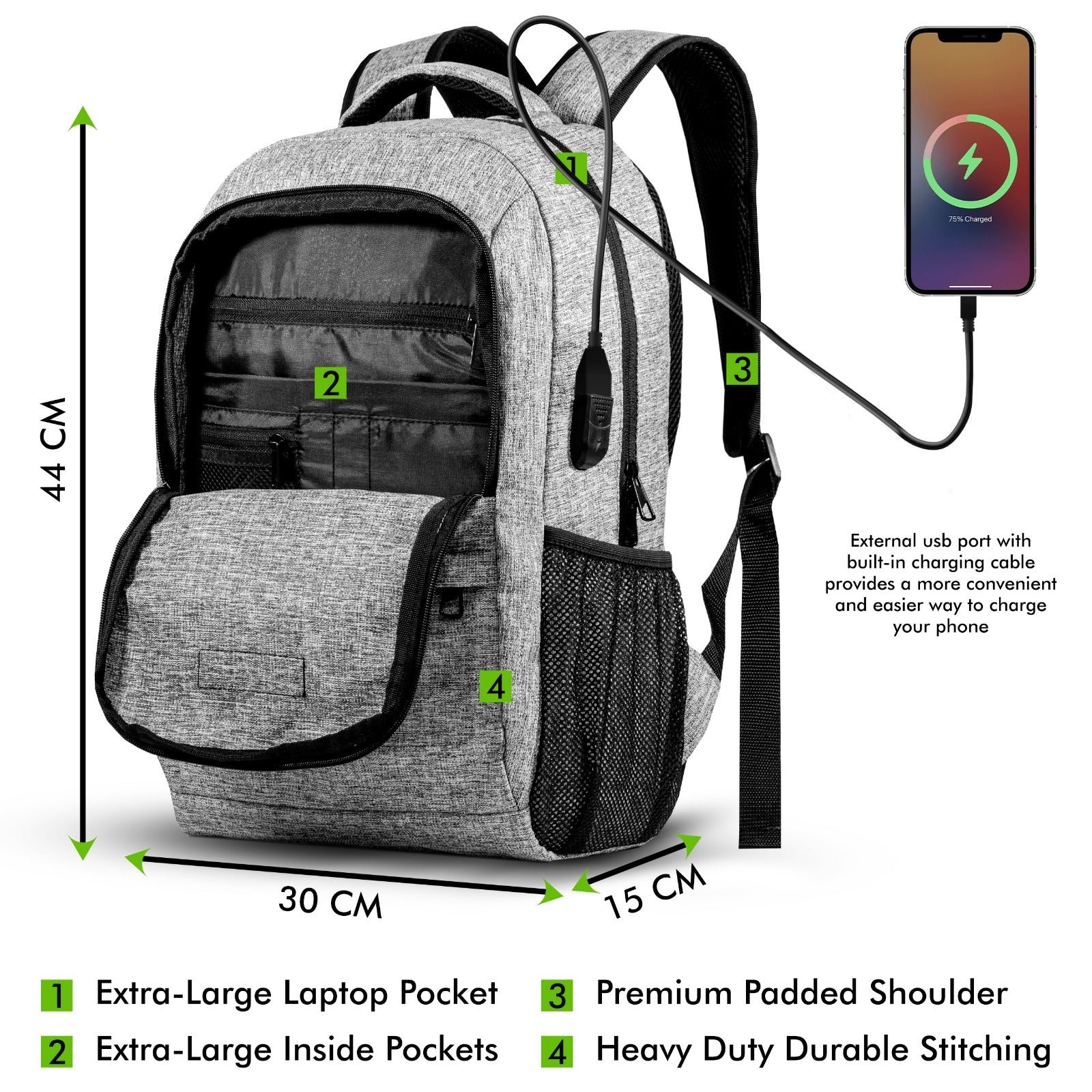 Ultimate 2-Compartment All-Weather Travel Backpack - Image 6
