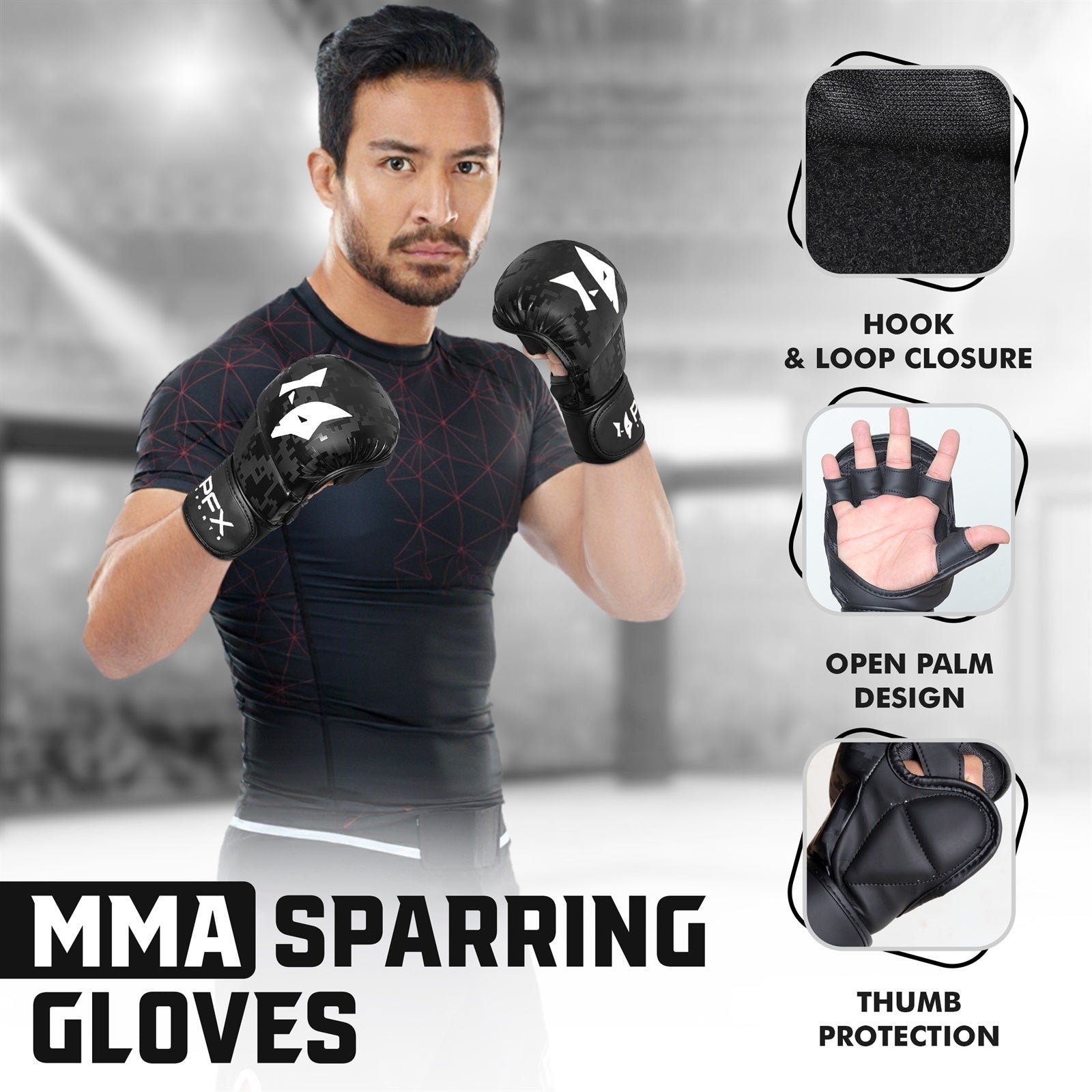 PFX Sports MMA Sparring Gloves | Digital Camo Open Palm Training Gloves - Image 11