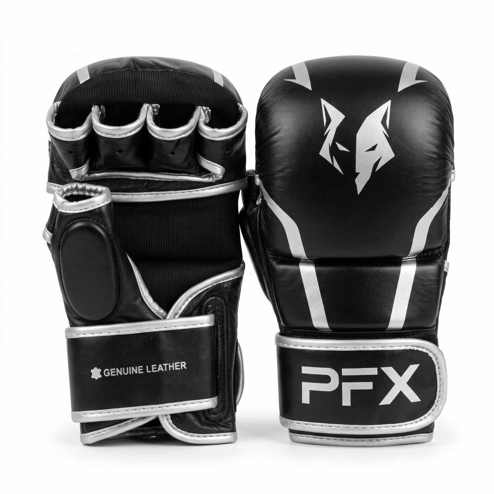 MMA Sparring Gloves – Genuine Leather, Padded Open-Palm Sparring Gloves for MMA Training & Grappling