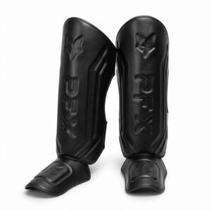 Premium Leather Shin Instep Guards – Embossed Genuine Leather Shin Pads for Muay Thai, MMA, Kickboxing & Martial Arts