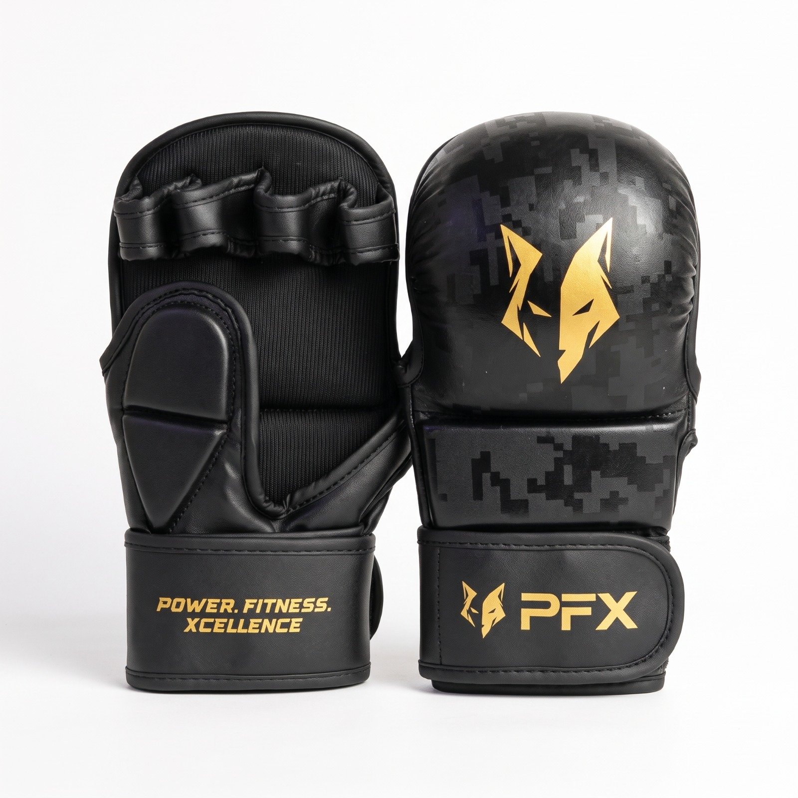 Camo MMA Sparring Gloves – Padded PU Leather Open-Palm Sparring Gloves for MMA Training & Grappling