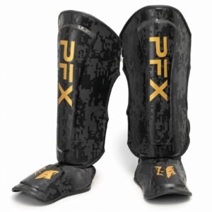 Digital Camo Shin Instep Guards – Padded PU Leather Shin Pads for Muay Thai, MMA, Kickboxing & Martial Arts
